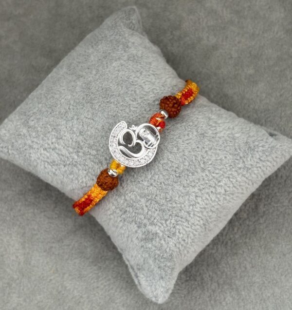 Om shivling silver rakhi - Image 2