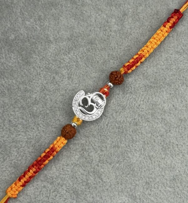 Om shivling silver rakhi