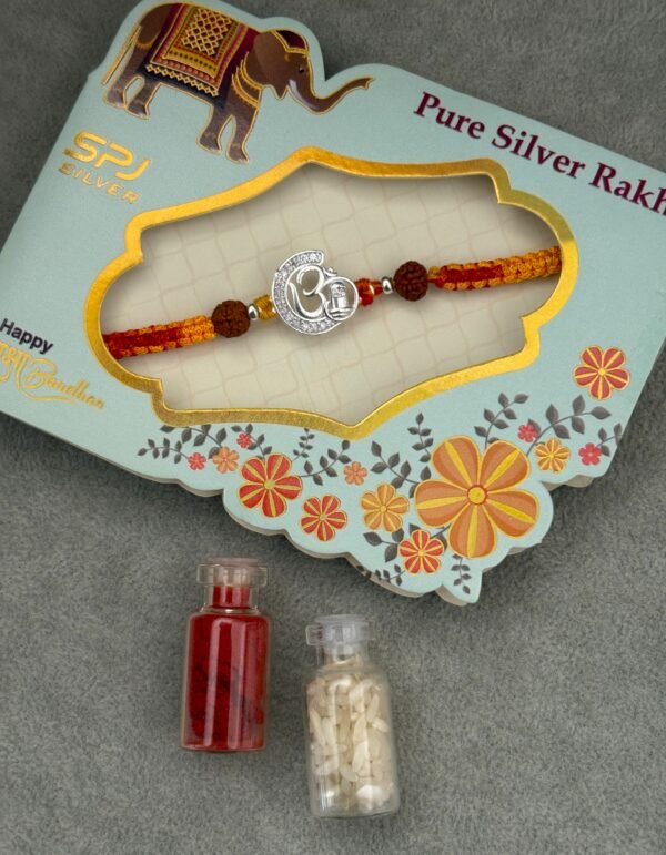 Om shivling silver rakhi - Image 4