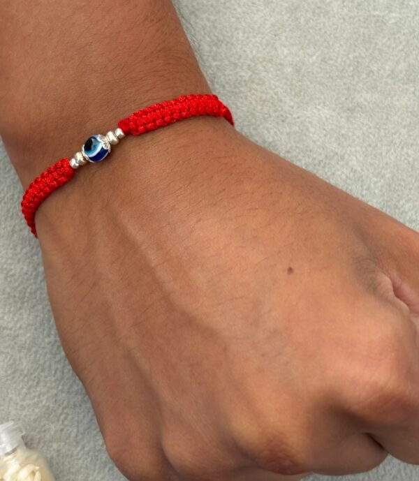 Evil eye silver rakhi - Image 2