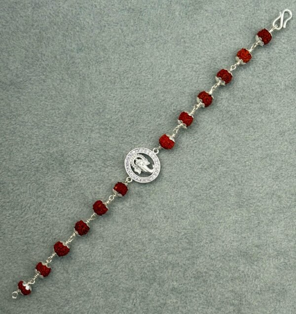 lord ganesha silver rudraksha bracelet