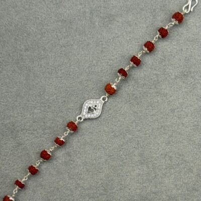 om Silver Rudraksha Bracelet