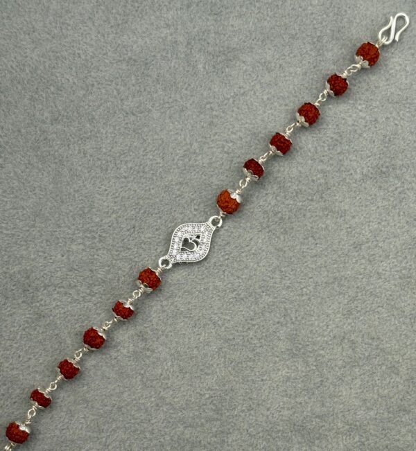 om Silver Rudraksha Bracelet