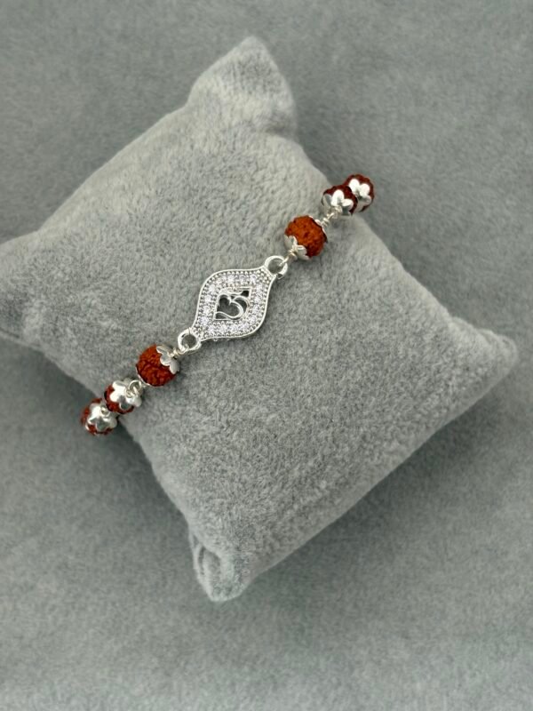 om Silver Rudraksha Bracelet - Image 2