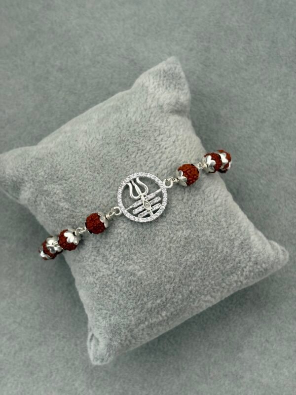 trishool silver rudraksha bracelet - Image 2