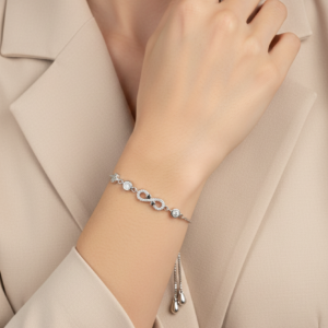 Infinity charm silver bracelet