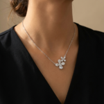 Floral silver necklace