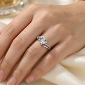 Leaf silver rings for women