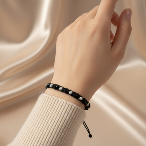 Black nazariya silver bracelet