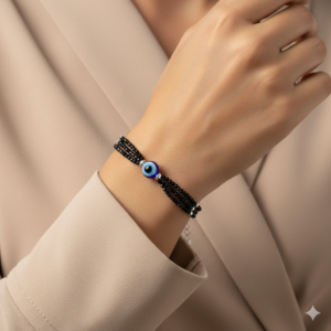 Evil eye 3 layer silver bracelet