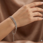 Stack layered silver bracelet