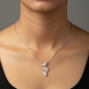 3 Leaf silver necklace