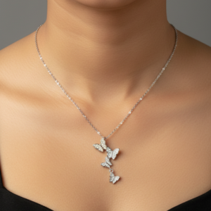 Butterfly silver necklace