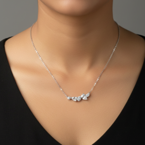Cluster silver necklace
