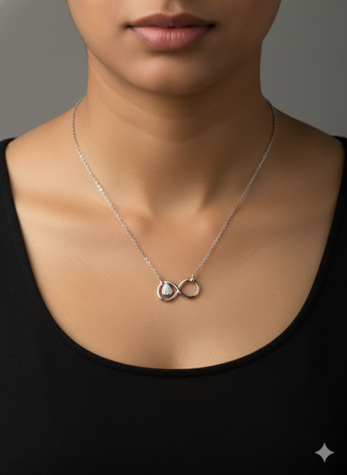Infinity silver necklace