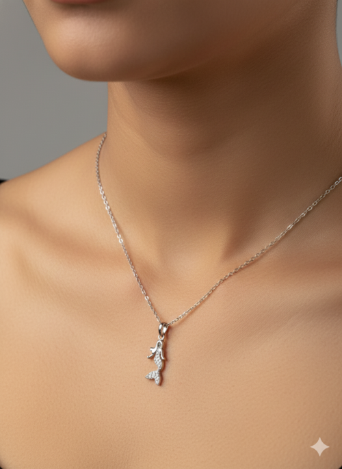 Mermad silver necklace