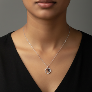 Sun charm silver necklace