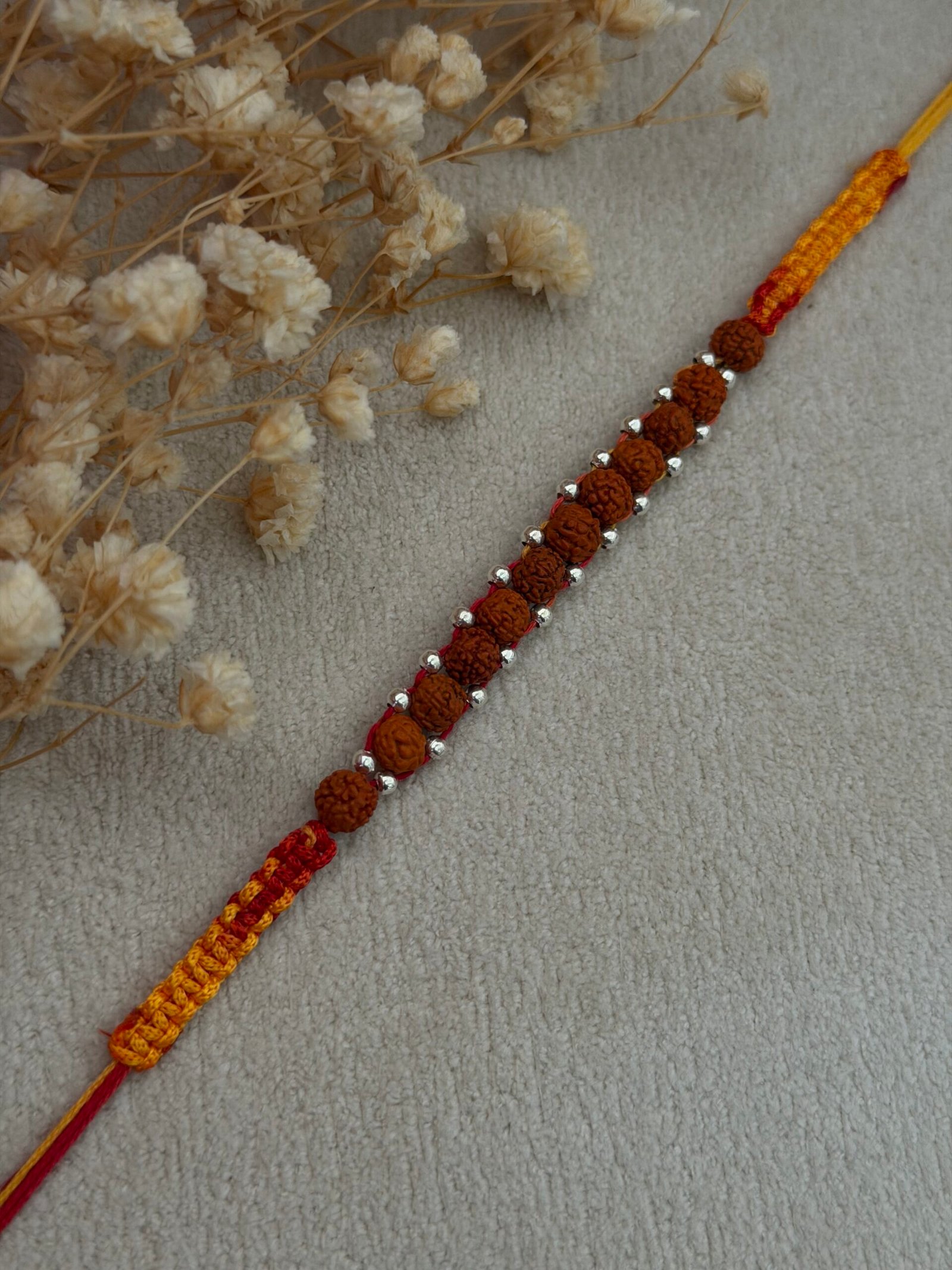11 rudraksha silver rakhi - Image 4