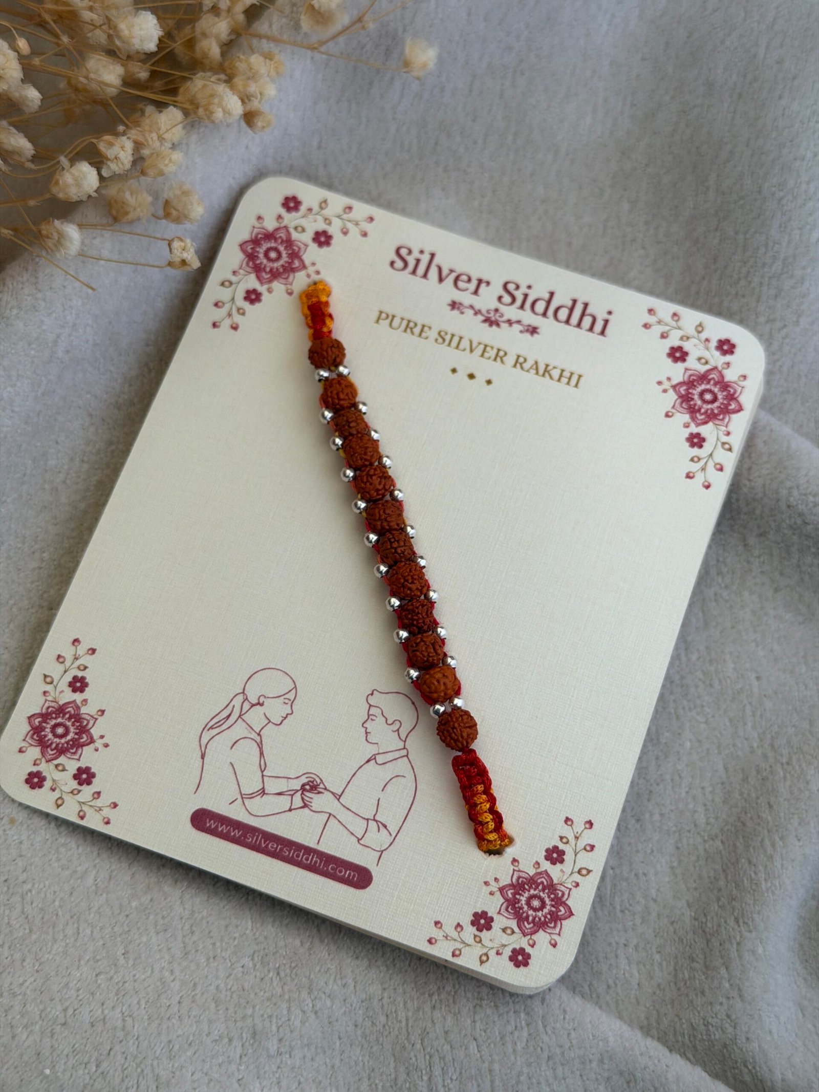11 rudraksha silver rakhi - Image 3