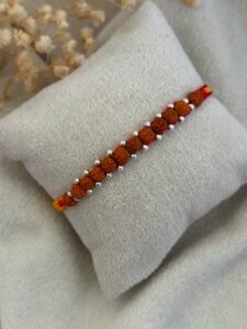 11 rudraksha silver rakhi