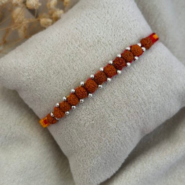 11 rudraksha silver rakhi