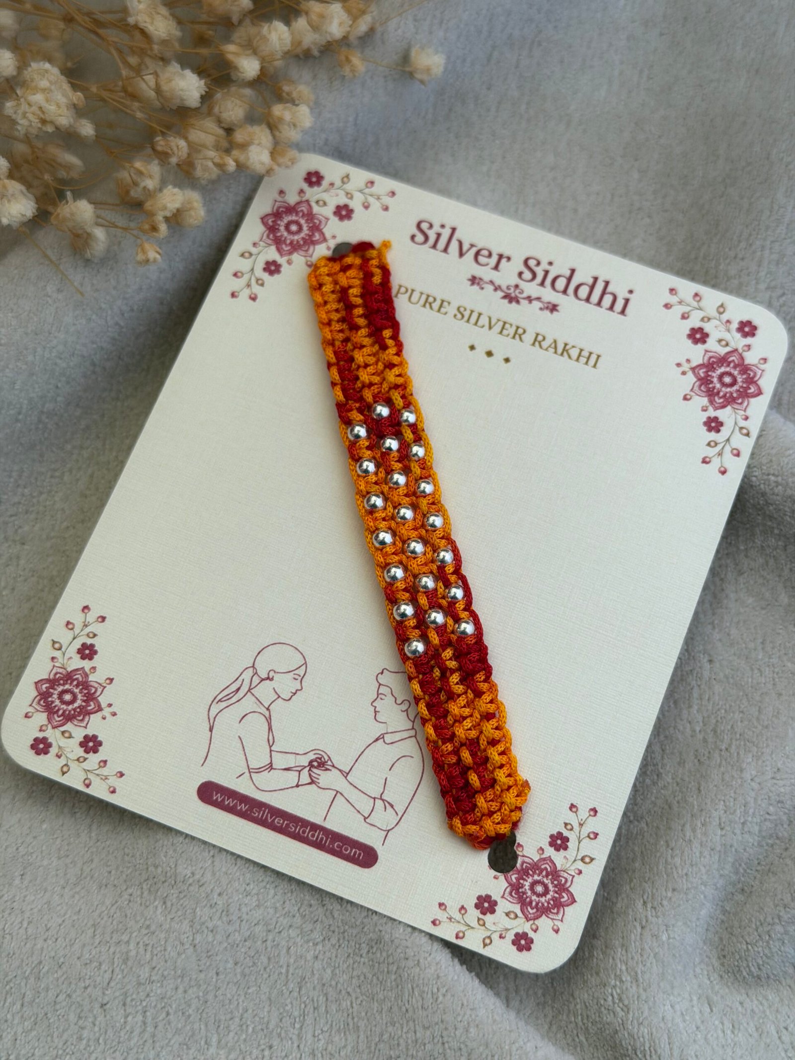 22 ball wide strip red silver rakhi - Image 3