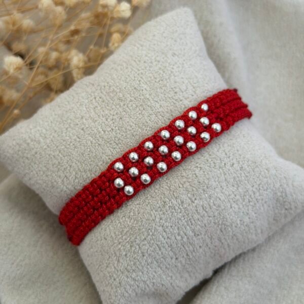 22 ball wide strip moli silver rakhi