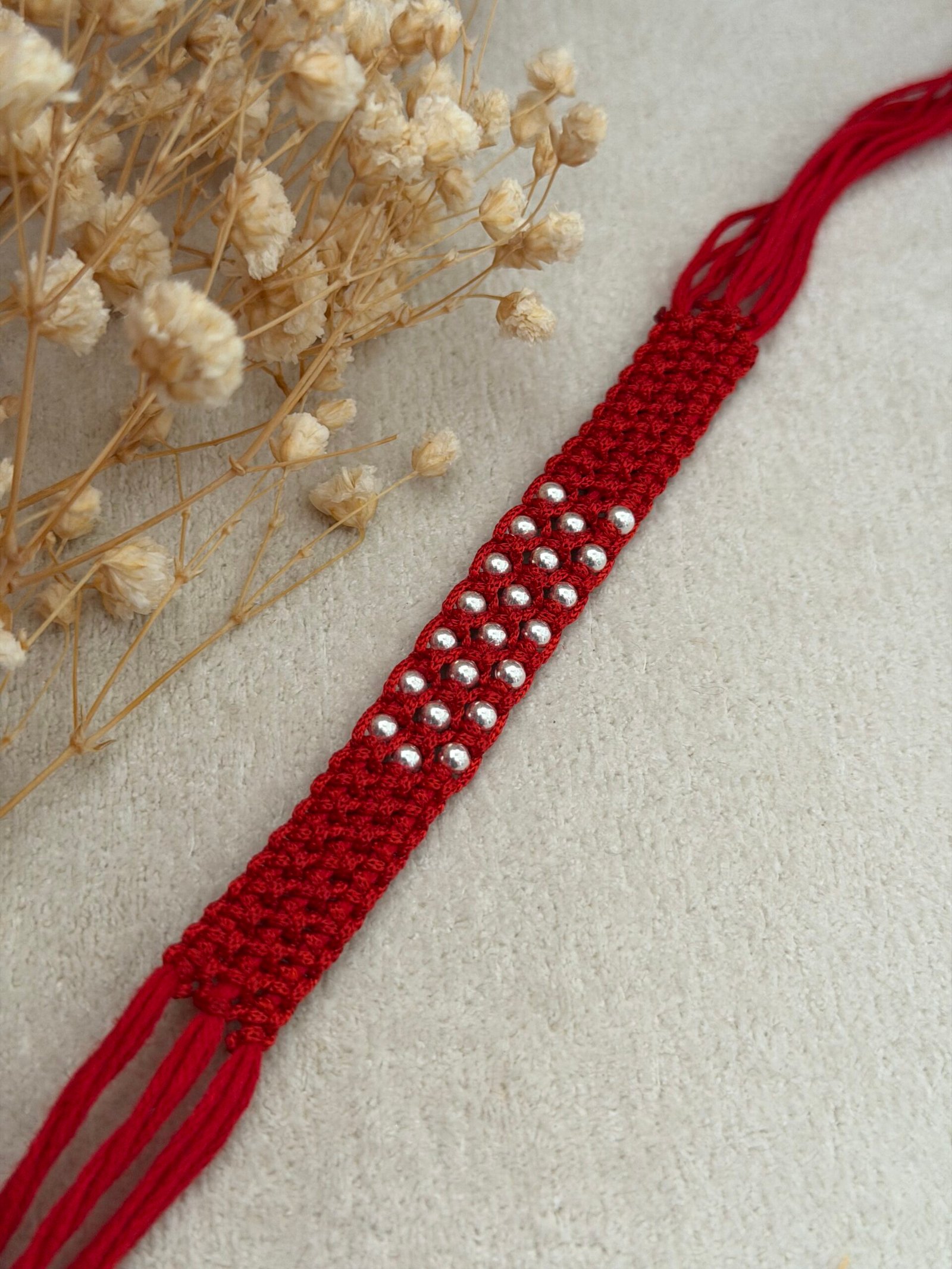 22 ball wide strip moli silver rakhi - Image 4