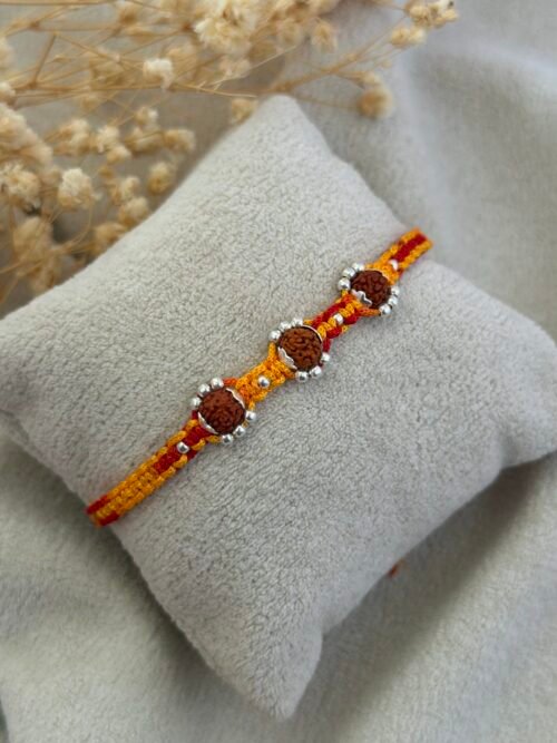 rudraksha floral rakhi moli