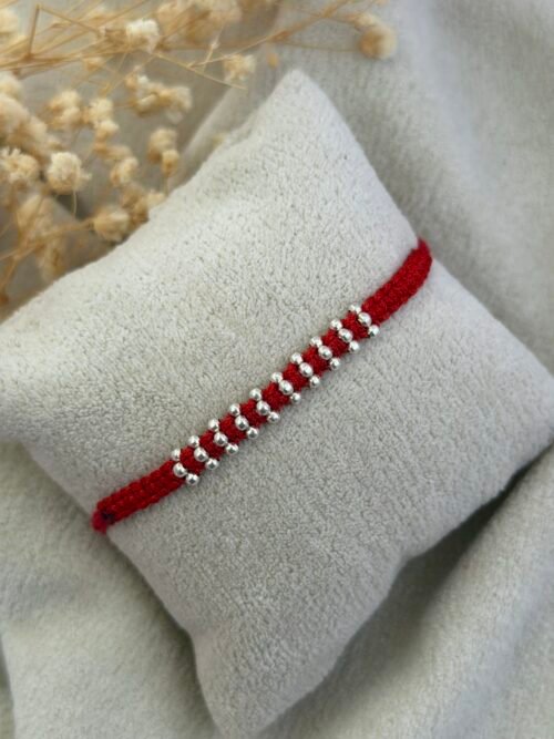 30 ball red silver rakhi