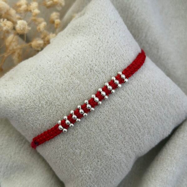 30 ball red silver rakhi