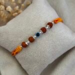 Rudraksha Evil eye silver rakhi