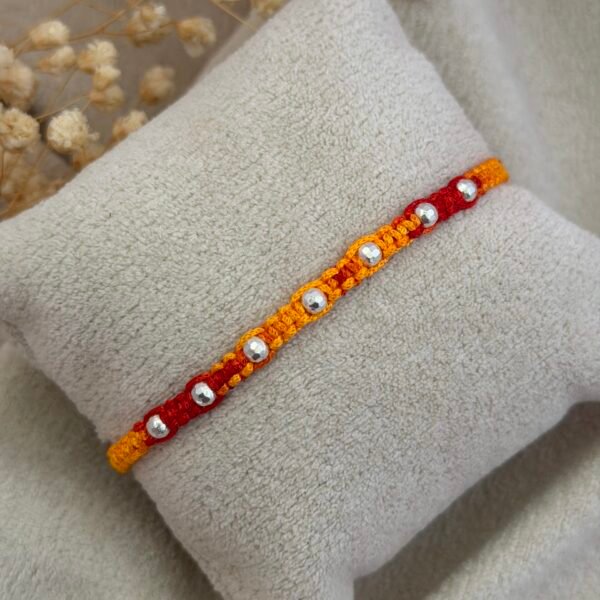 7 diamond cut beads moli siver rakhi