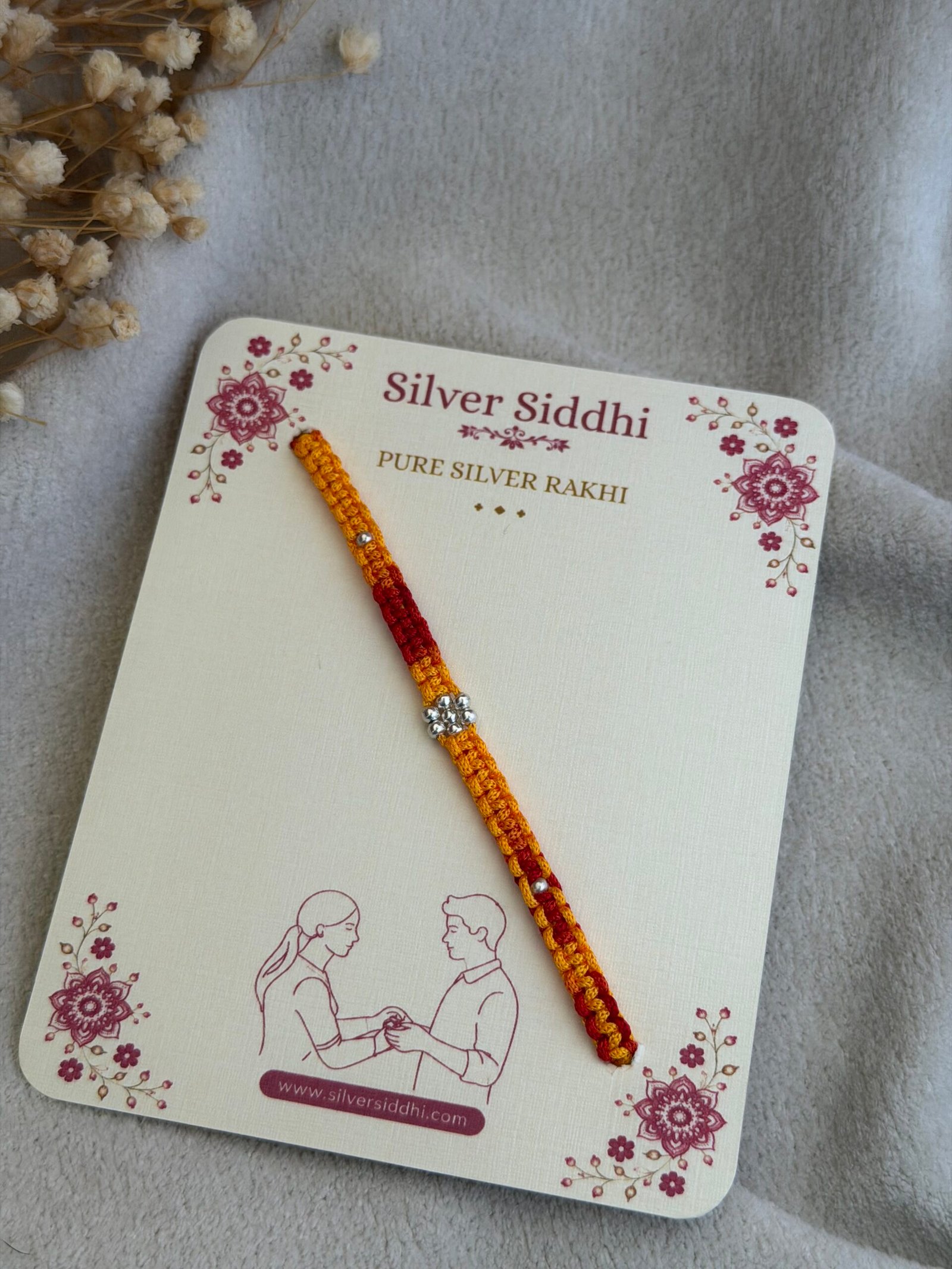floral moli silver rakhi - Image 3