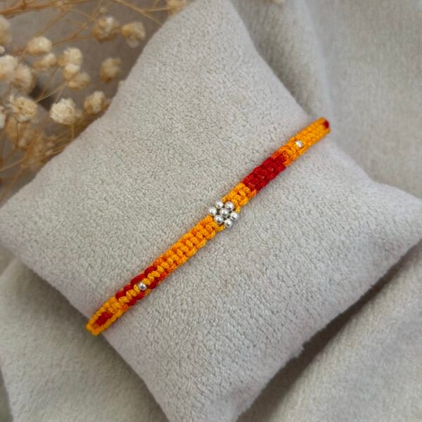 Floral moli silver rakhi