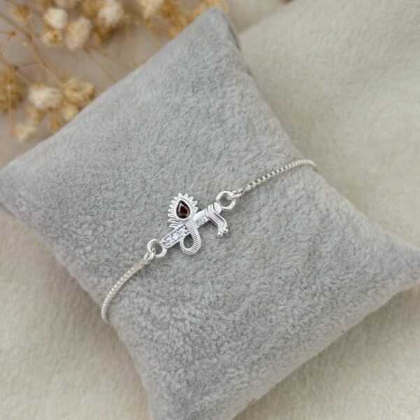 Krishna Flute Silver Chain Rakhi