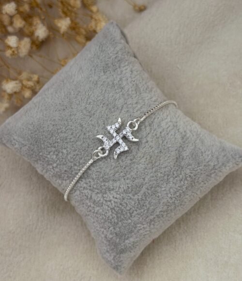 Swastik Silver Chain Rakhi