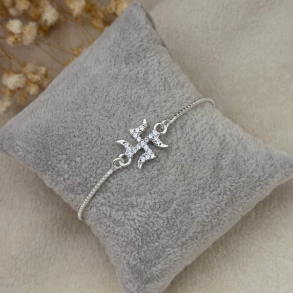 Swastik Silver Chain Rakhi