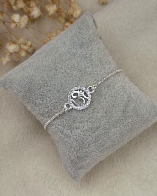 Om Silver Chain Rakhi