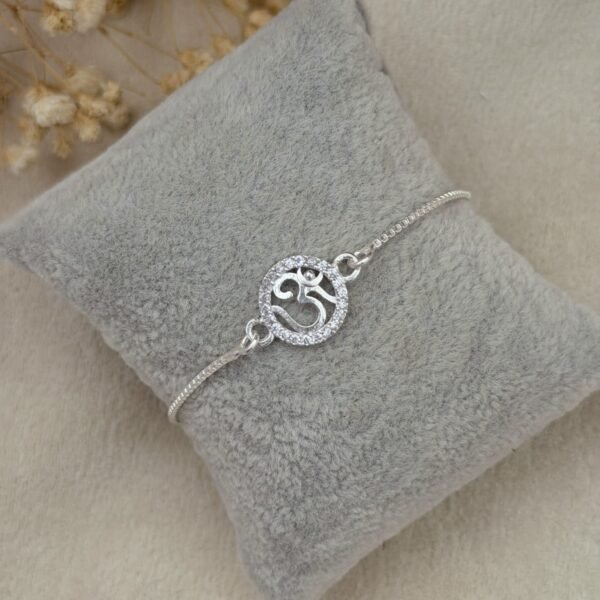 Om Silver Chain Rakhi