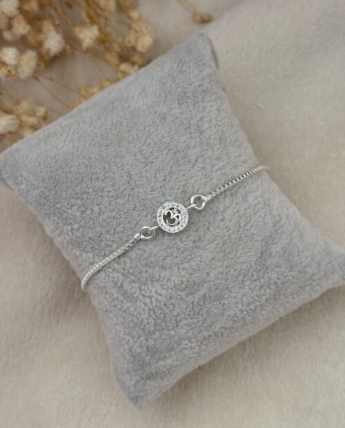 Om Silver Chain Rakhi