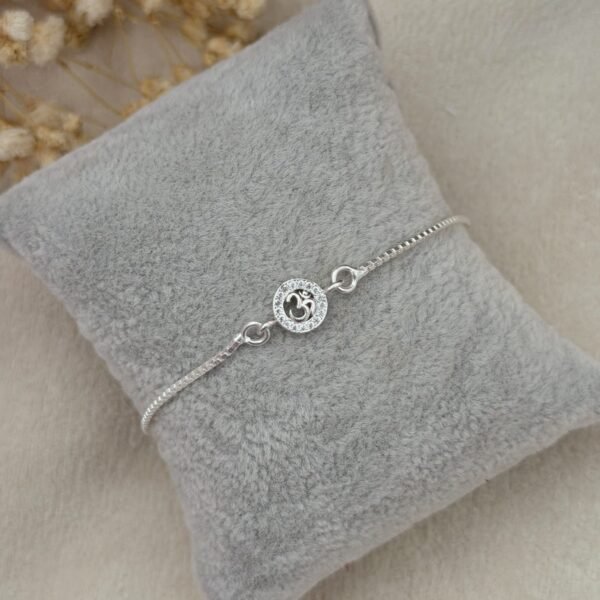 Om Silver Chain Rakhi