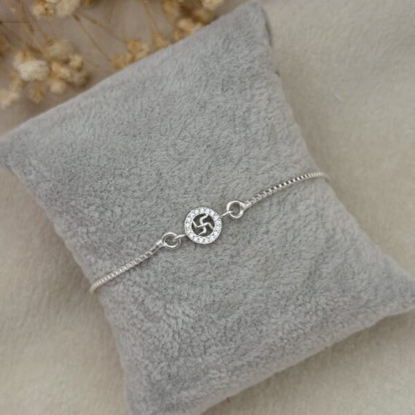 Swastik Silver Chain Rakhi