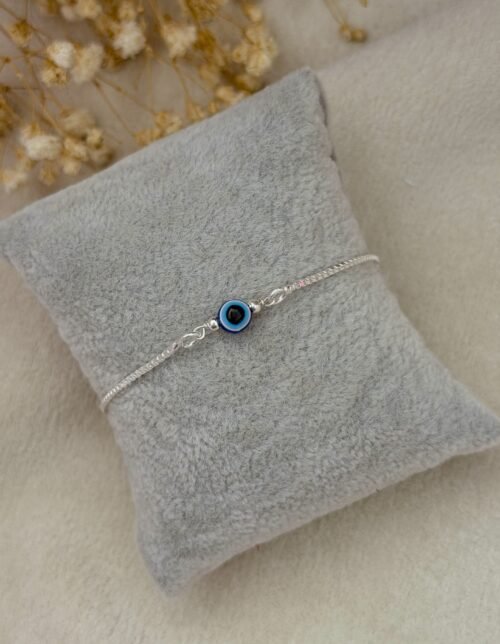 Evil Eye Silver Chain Rakhi