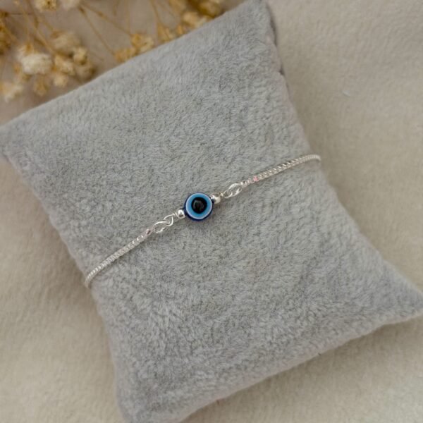 Evil Eye Silver Chain Rakhi