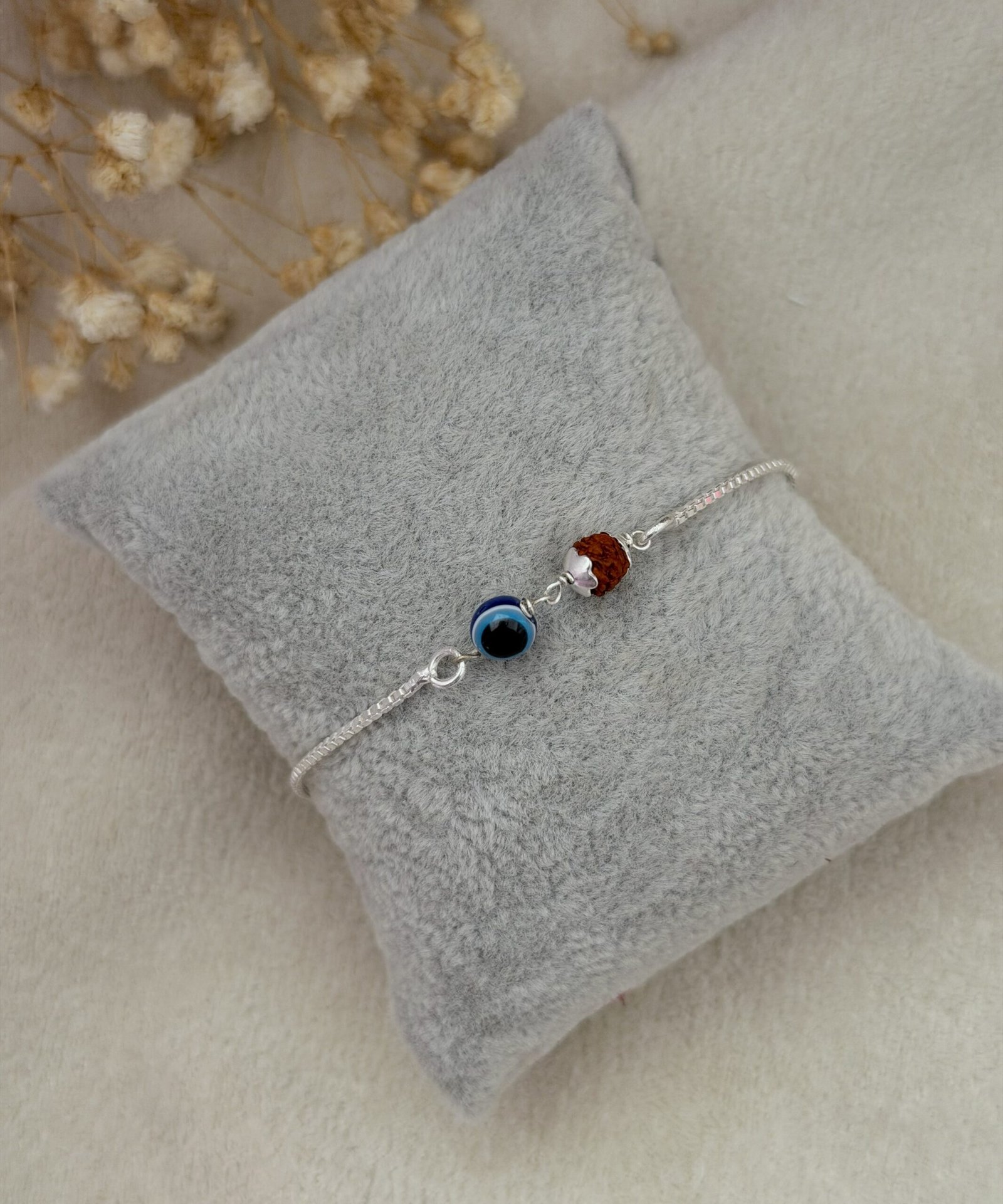 Evil Eye Rudraksha Chain Rakhi