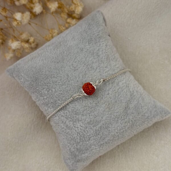 Rudraksha Silver Chain Rakhi