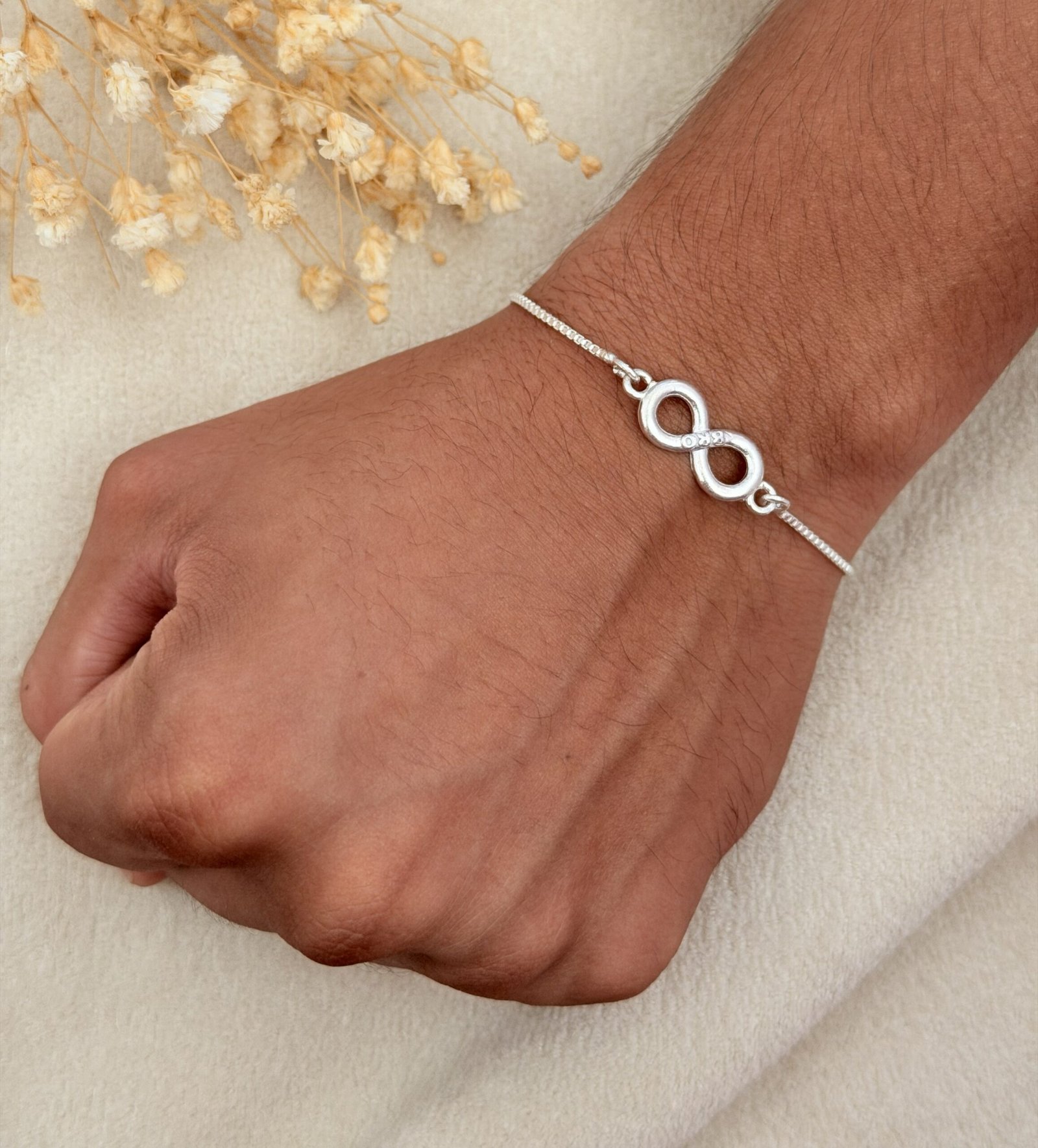 Infinity Silver Chain Rakhi - Image 2