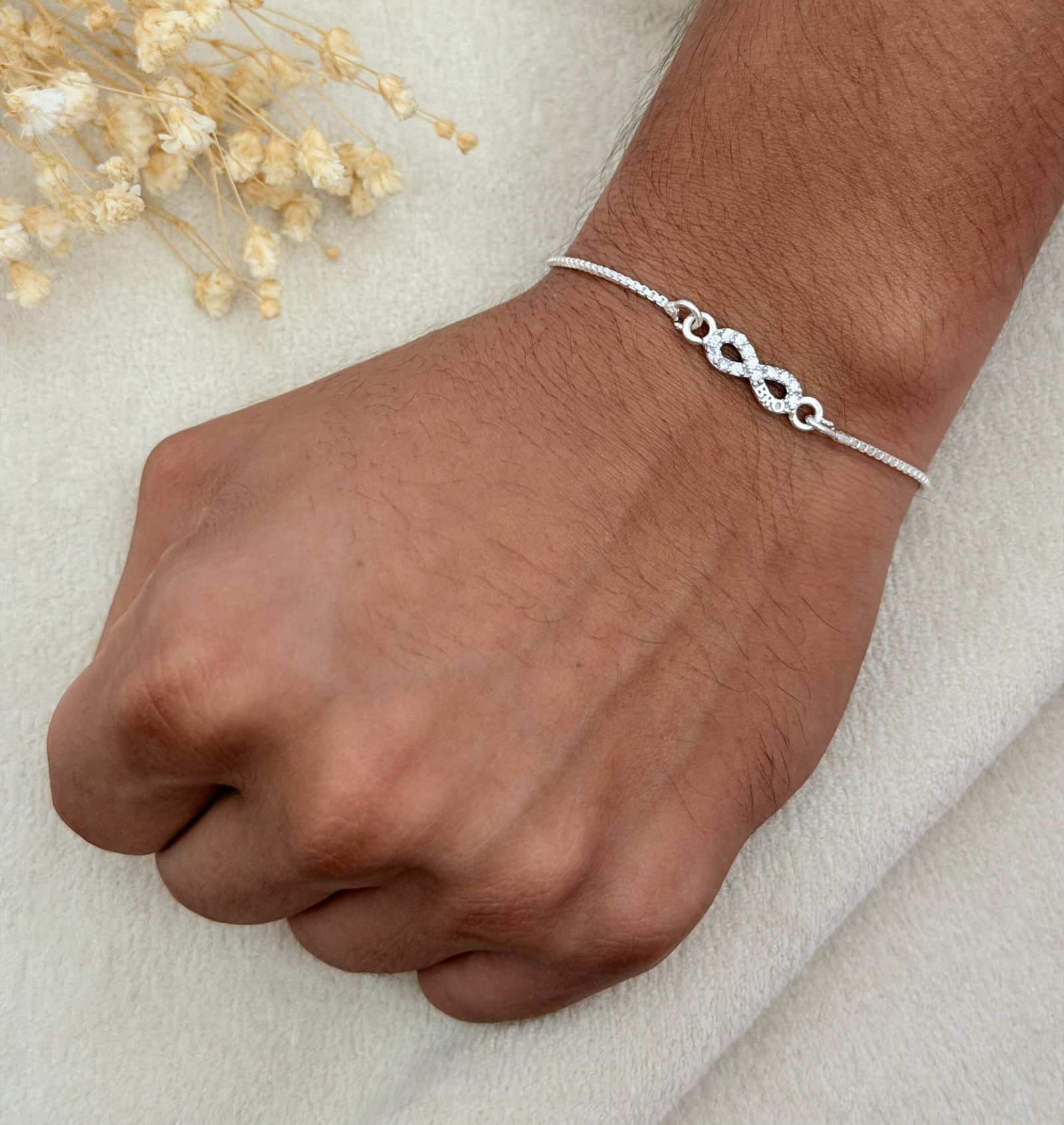 Infinity Silver Chain Rakhi - Image 2