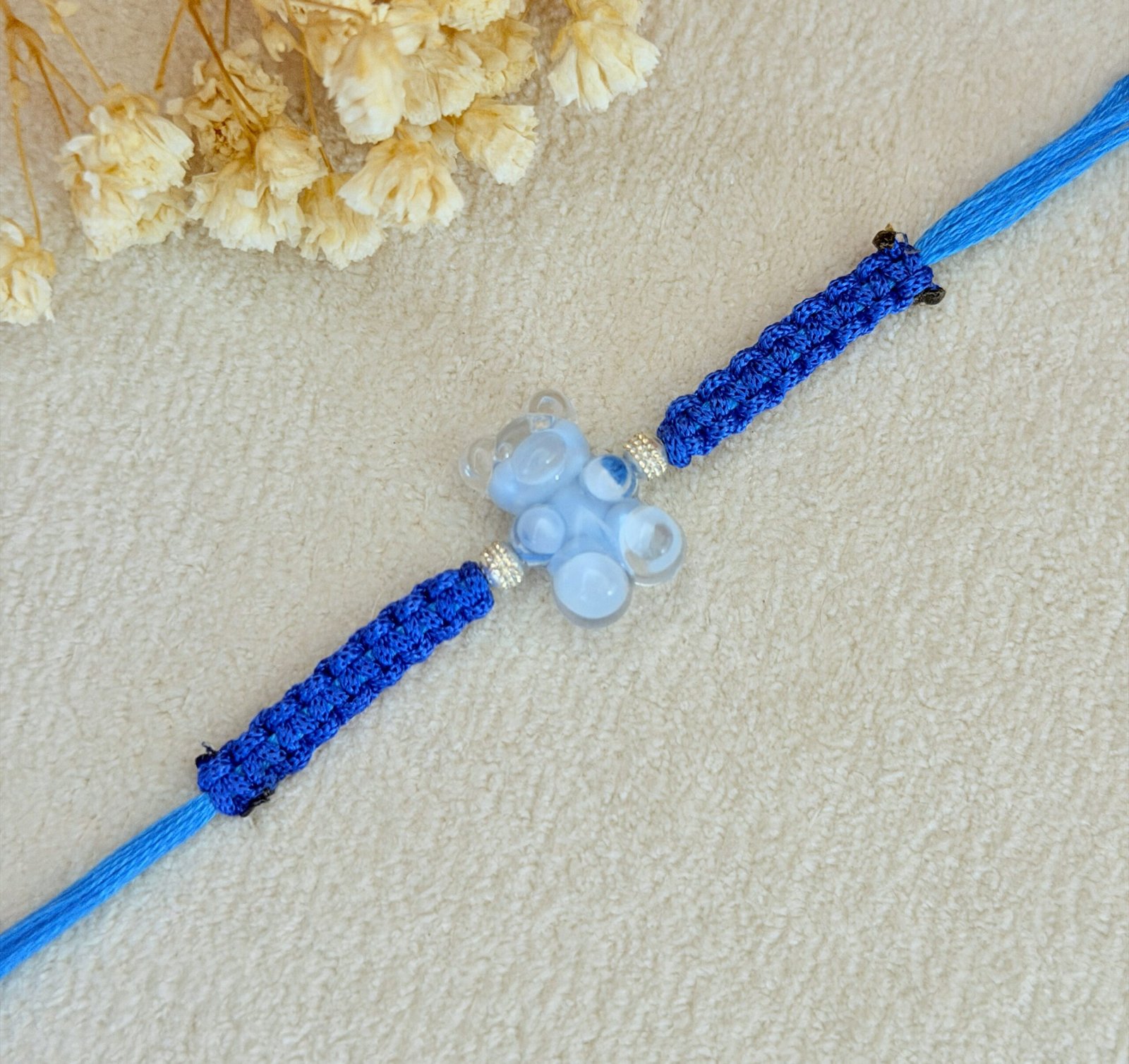 Teddy Silver Kids Rakhi - Image 2